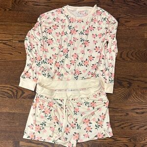 Draper James Cream and Pink Floral Kids Pajama Set